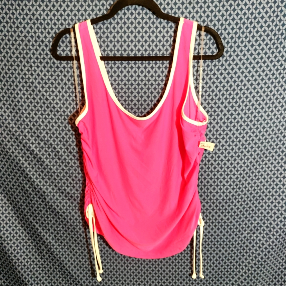 Derek Heart - Junior plus hot pink and white tie up tank top. New. Size - 2XL